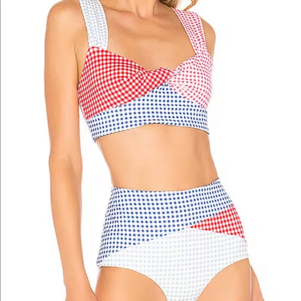 Red White and Blue Gingham Marysia Bikini